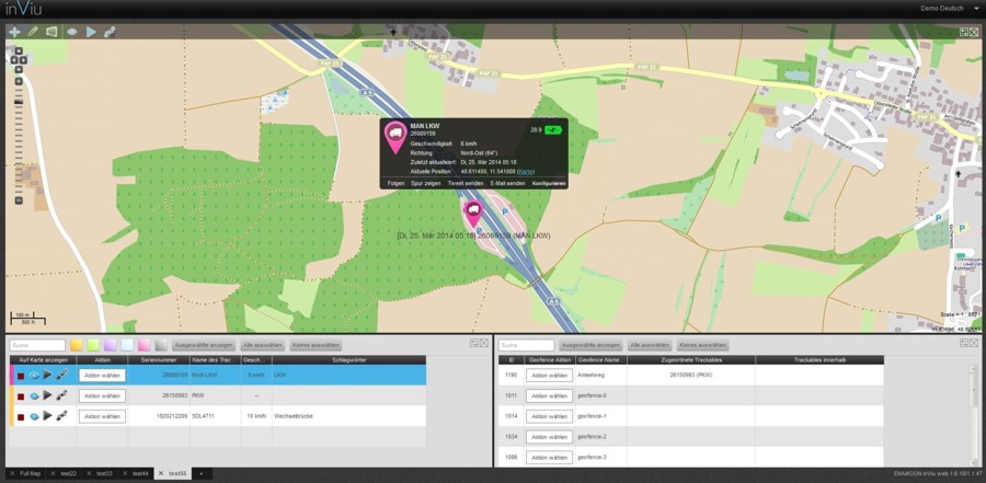 live GPS Fahrzeugortung online im Webportal