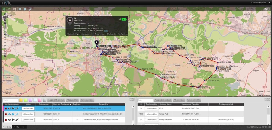 live GPS Routenverfolgung online via Internet